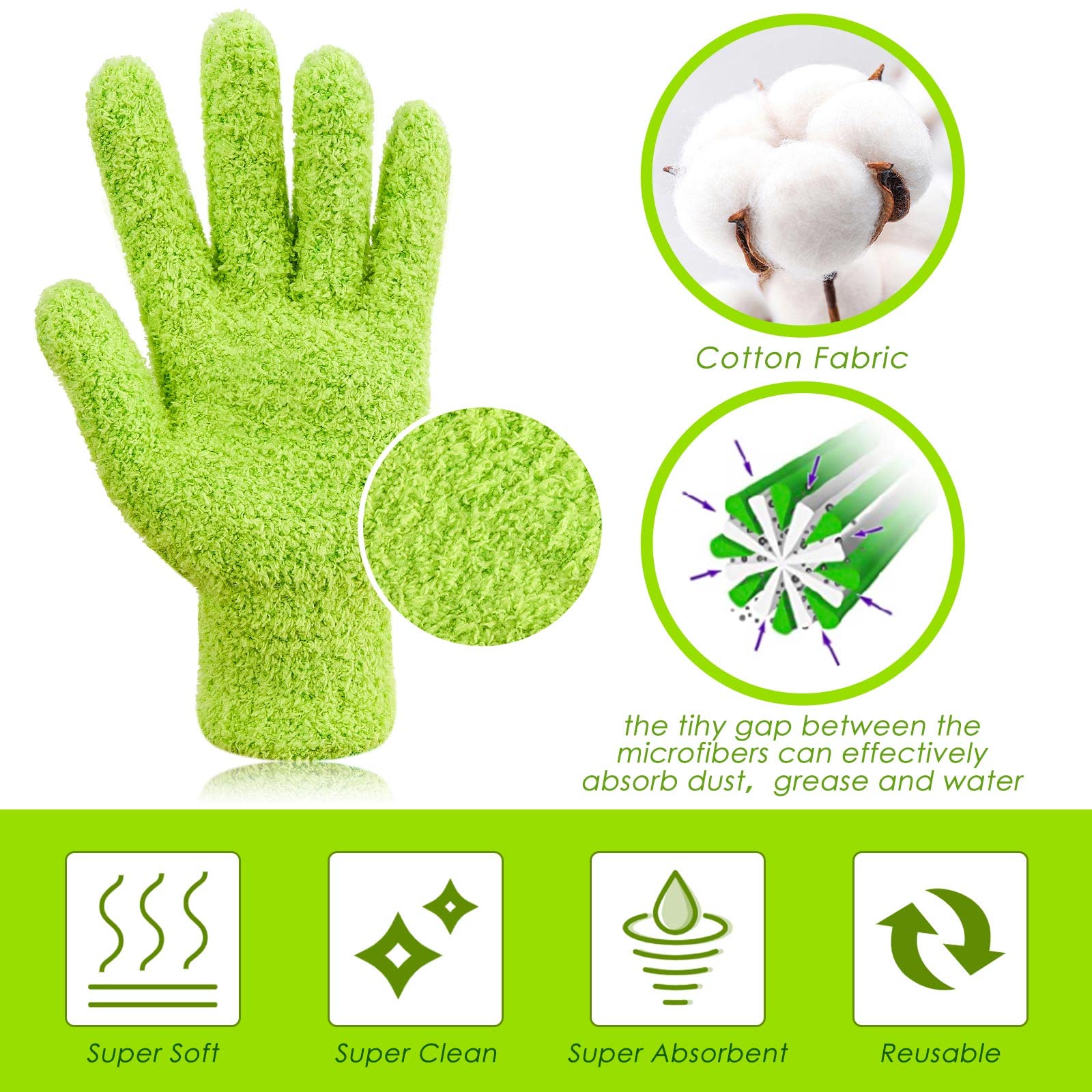 6-Piece Window Blind Cleaning Kit - 2 Venetian Blind Dusters, 2 Shutter Brushes & 2 Cleaning Gloves - Multi-Purpose Dusting Tools for Blinds, AC Vents, Keyboards & Household Cleaning