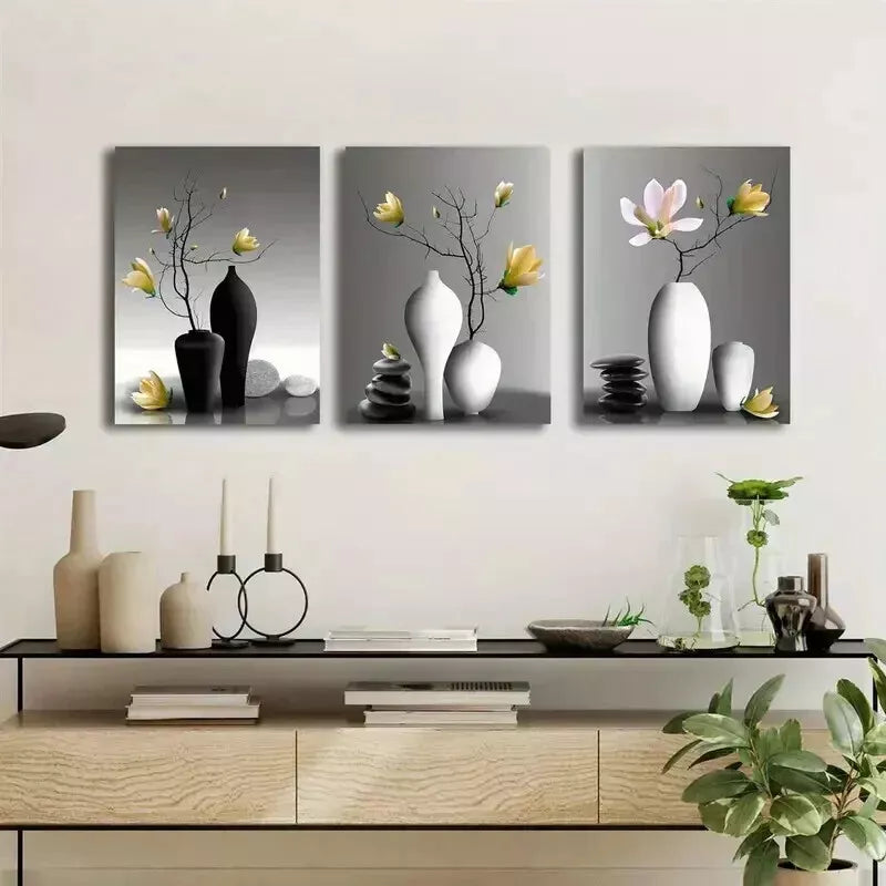 3-Piece Elegant Orchid Canvas Wall Art Set - Framed 50x70cm High Quality Print - 100% Australian Made - Ready to Hang - Perfect for Living Room, Bedroom & Office Decor