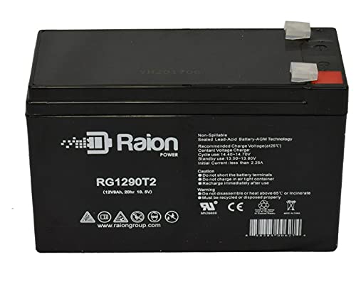 Raion Power 12V 9Ah Sealed Lead Acid (SLA) Replacement Battery for Jupiter Batteries JB12-009F2-2 Pack - Perfect for Security Systems, Emergency Lighting & Power Wheels