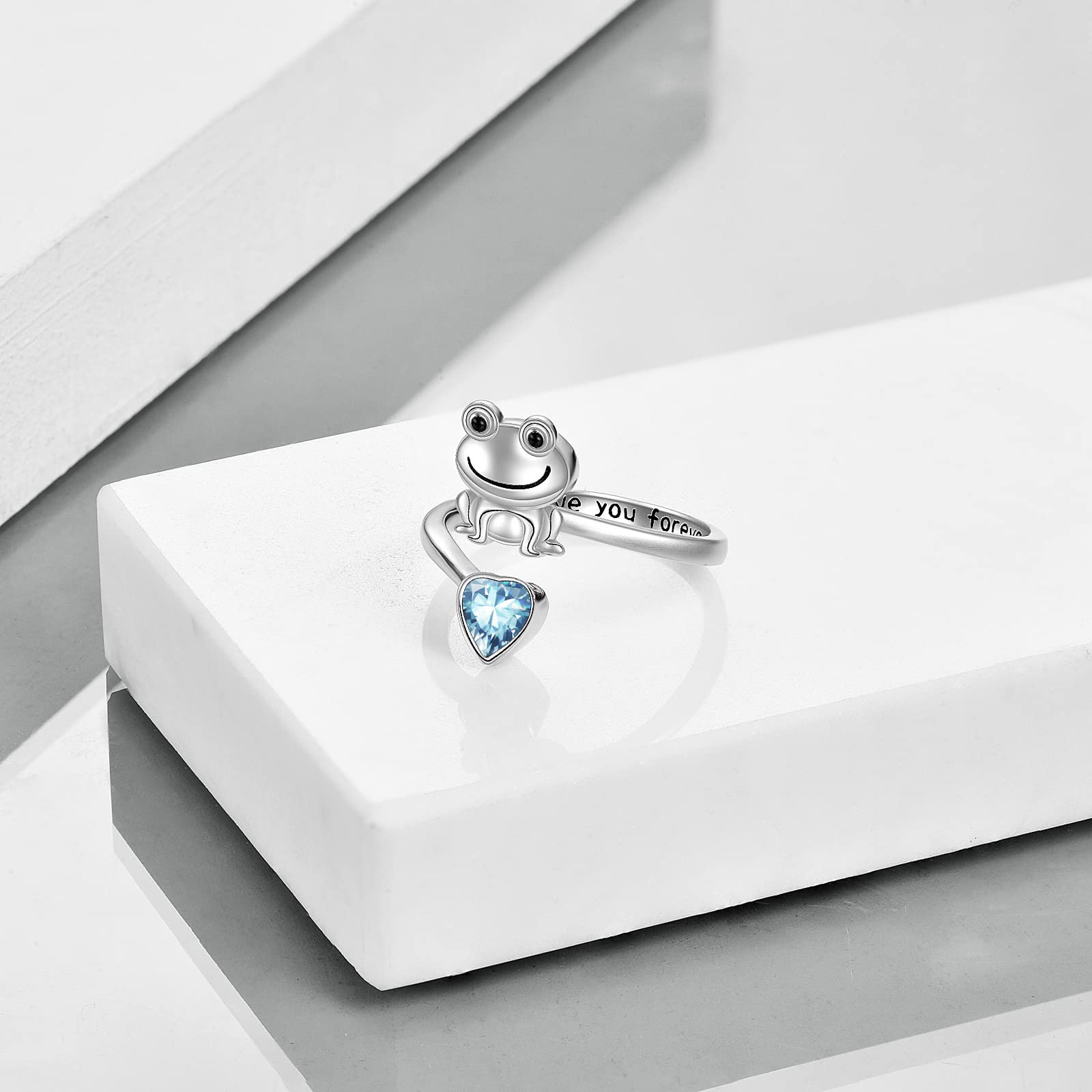 925 Sterling Silver Anxiety Rings for Women & Men - Frog, Wolf, Dragonfly, Hummingbird, Fox, Elephant, Panda, Red Panda & Angel Wings Designs | Open Adjustable Ring for Stress Relief, Fashion Jewelry Gift for Daily Wear & Special Occasions