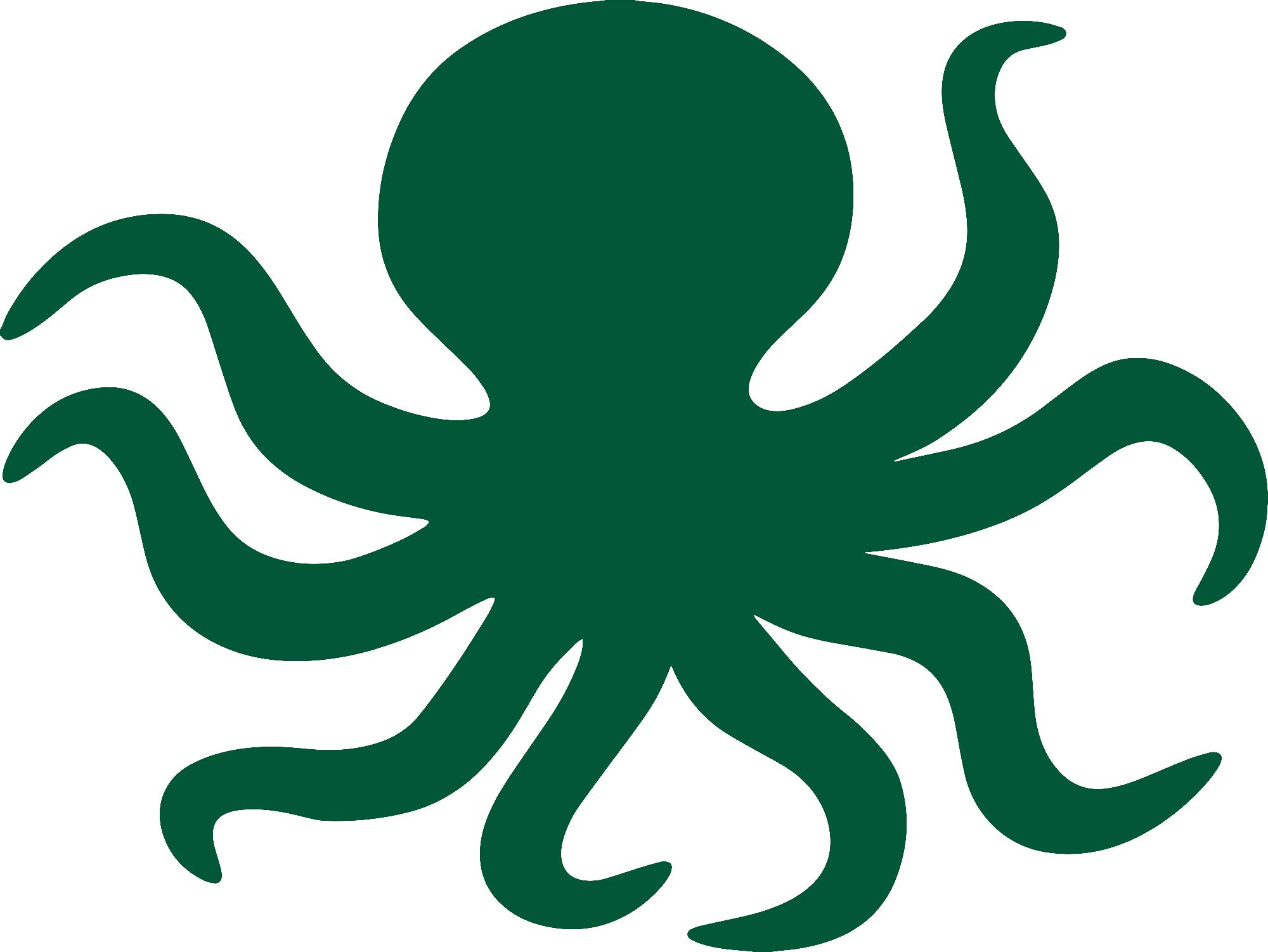 Premium Waterproof Vinyl Decal Stickers - Octopus Silhouette (Green, Set of 2) for Laptop, Phone, Helmet, Car Window, Bumper, Mug, Cup, Door & Wall Decoration - DIY Home & Office Customization
