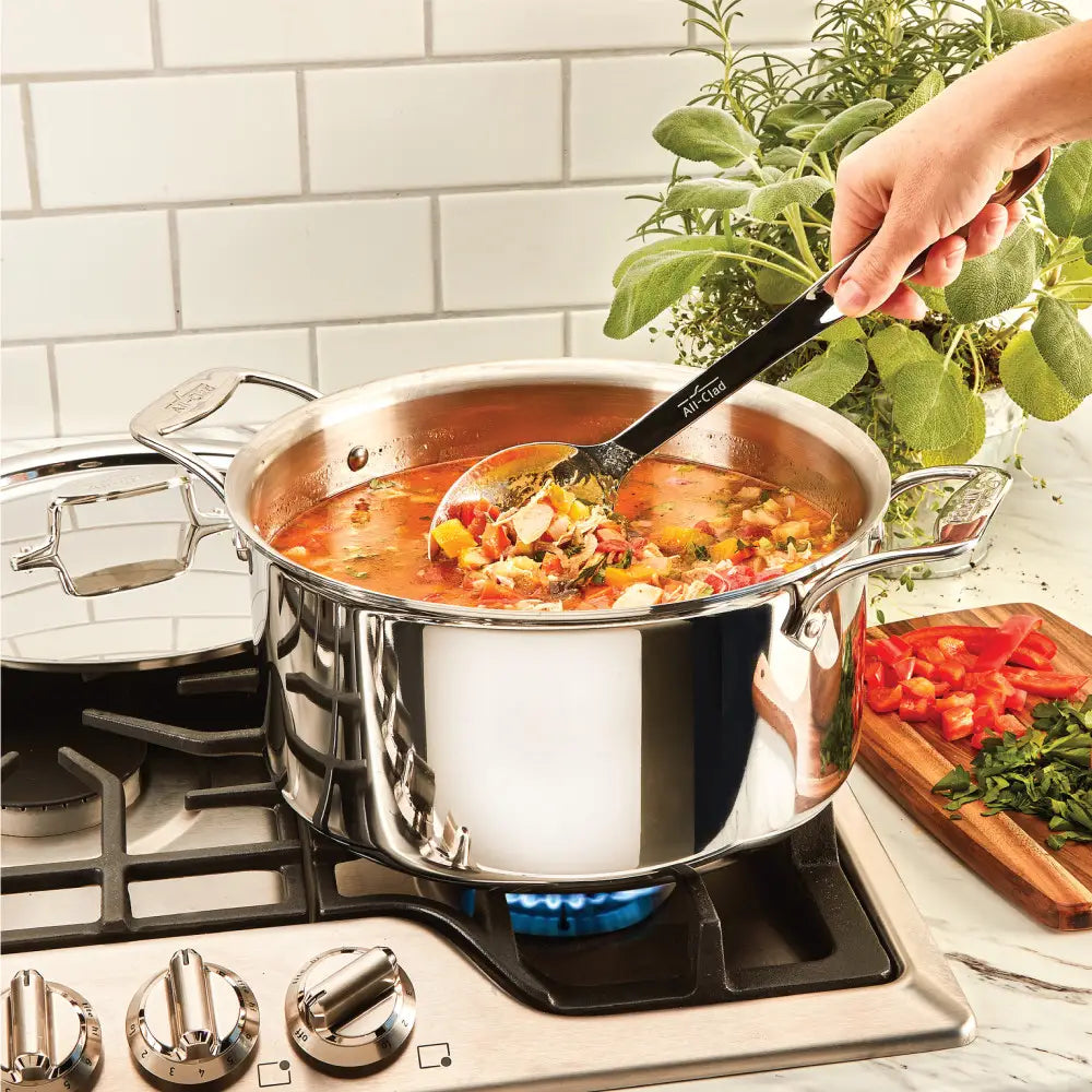 All-Clad D5 Stainless Steel Stock Pot 8 Quart - Professional Grade Cookware for Soups, Stews & Pasta | Perfect for Home Chefs & Commercial Kitchens