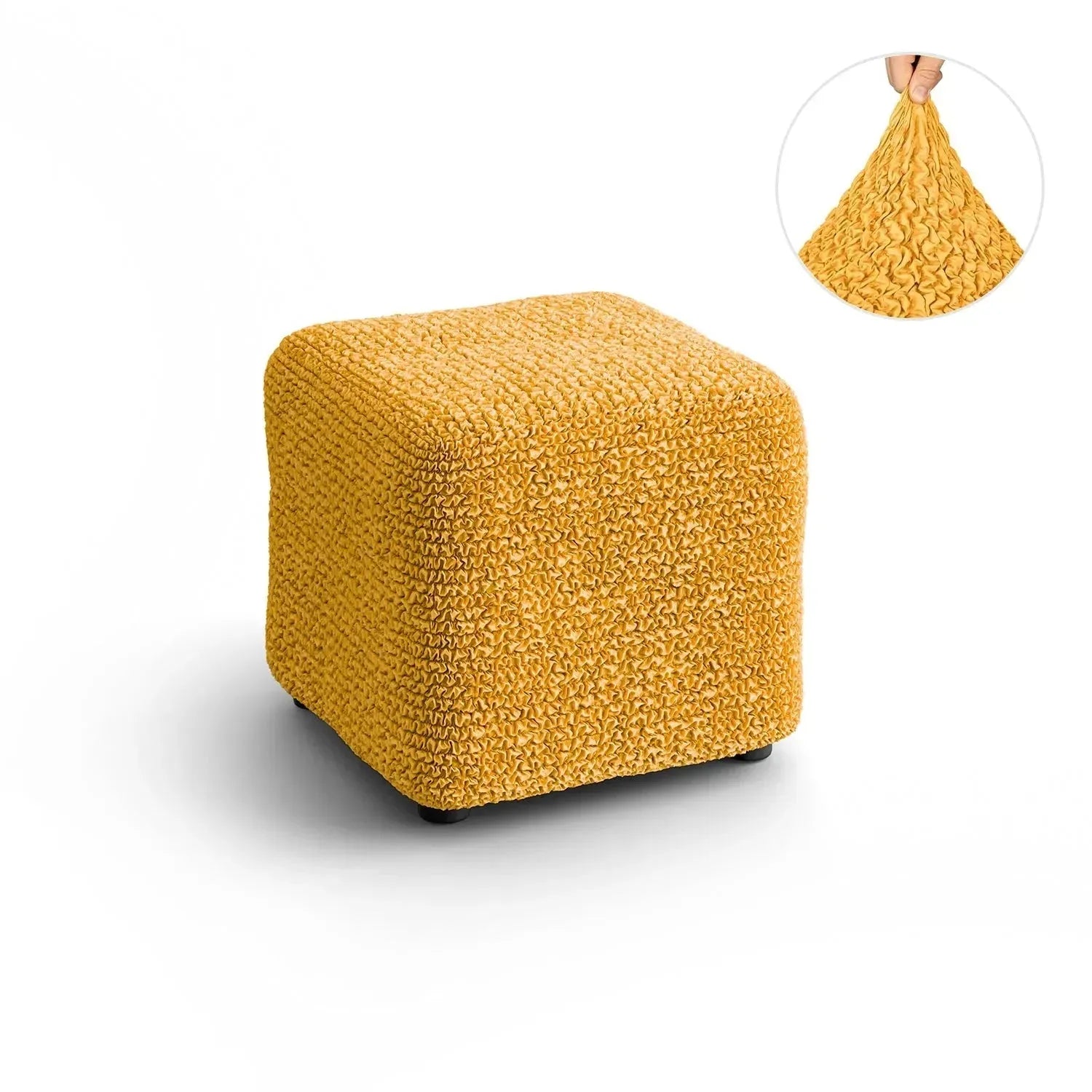 Small Ottoman Slipcover - Microfiber Collection - Perfect for Living Room, Bedroom, and Home Decor