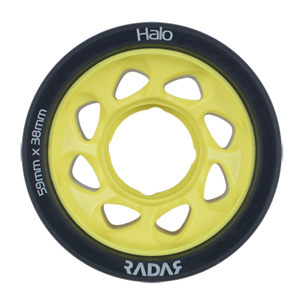 Radar Halo 59mm Quad Wheels 4 Pack - High Performance Skateboard Wheels for Smooth Riding & Tricks - Perfect for Skateboarding, Longboarding & Roller Derby