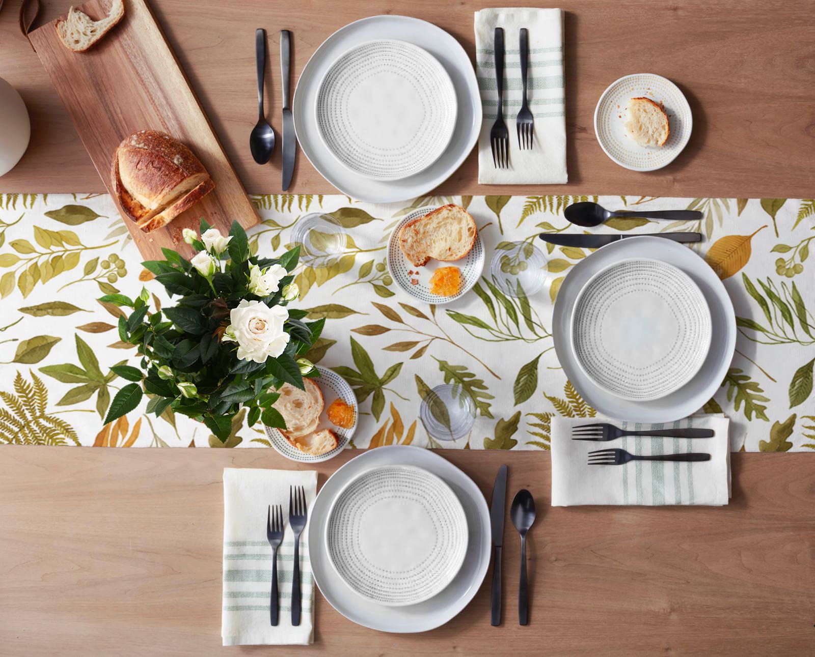 72 Inch Cotton Linen Table Runner - Fall Leaf Pattern Kitchen & Dining Table Decor, Rustic Farmhouse Style for Autumn Weddings, Banquets & Coffee Tables | Perfect for Thanksgiving, Christmas & Seasonal Home Decor