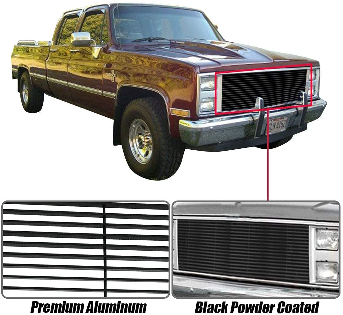 Aluminum Billet Grille Insert for 1981-1987 Chevy Blazer C/K Pickup Suburban & GMC Jimmy - Horizontal Bumper Grill Upgrade - Perfect for Truck Restoration & Off-Road Customization