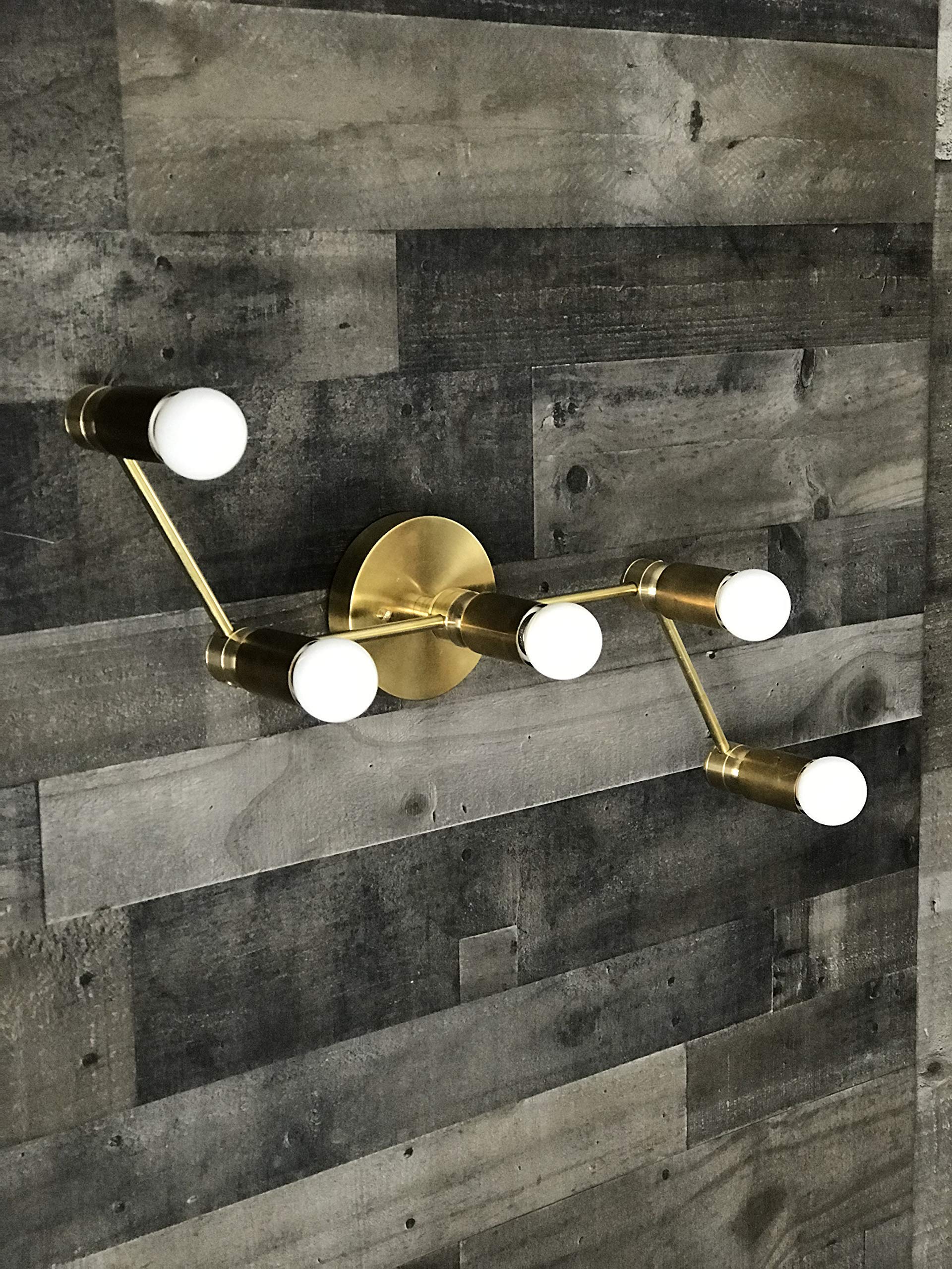 Modern Industrial Wall Sconce - 5 Light Vanity Fixture for Hallway, Bathroom & Bedroom - Elegant Lighting for Home Decor & Interior Design