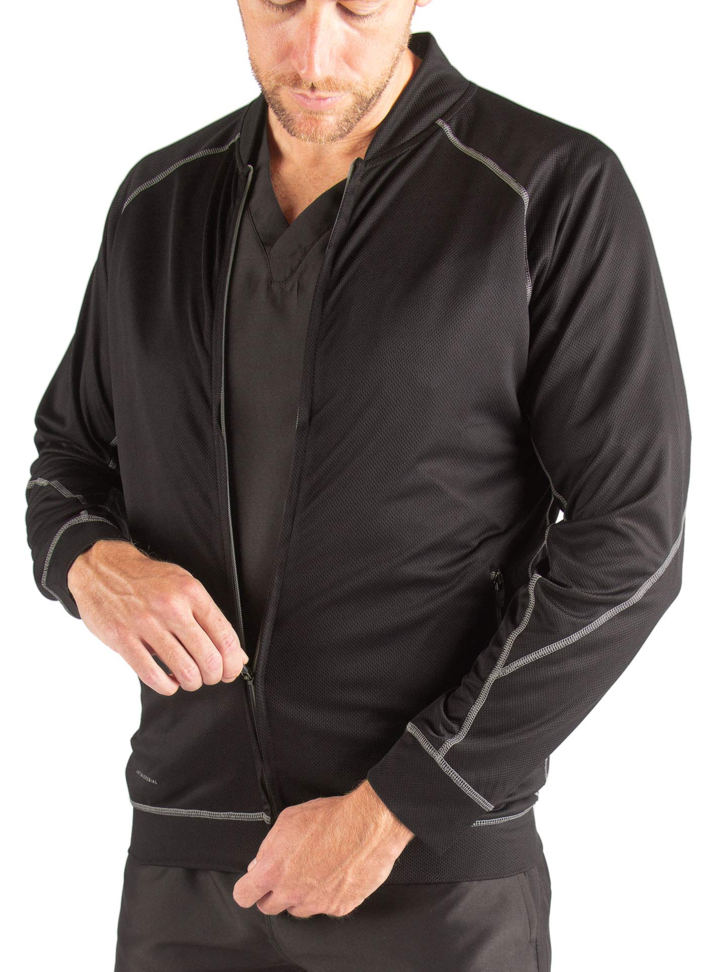 Men's Scrub Jacket - Comfortable Medical Uniform Top for Doctors & Nurses - Perfect for Hospitals, Clinics & Healthcare Work