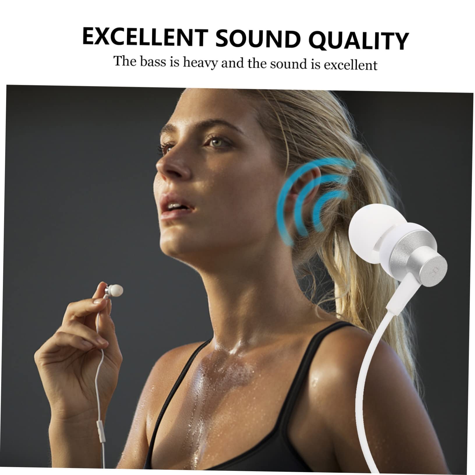 OSALADI 3-in-1 VR Glasses Headset with Built-in Microphone & Wired IEM Earbuds - White Metal Finish for Gaming, Movies & Virtual Reality Experiences
