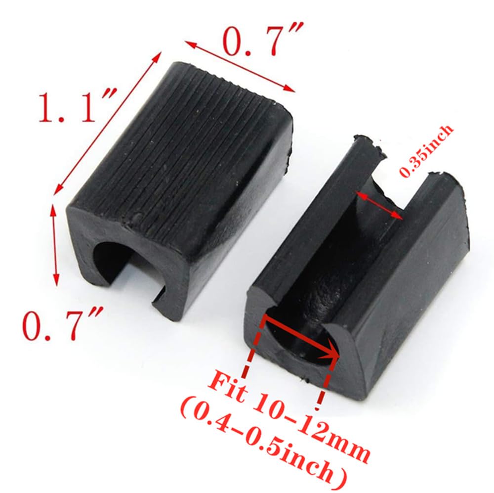 Non-Slip Black Plastic Furniture Leg Protectors - Rectangle Chair Foot Tips (30 Pack) for 10-11mm Diameter Legs - Protect Floors & Reduce Noise for Chairs, Tables & Office Furniture
