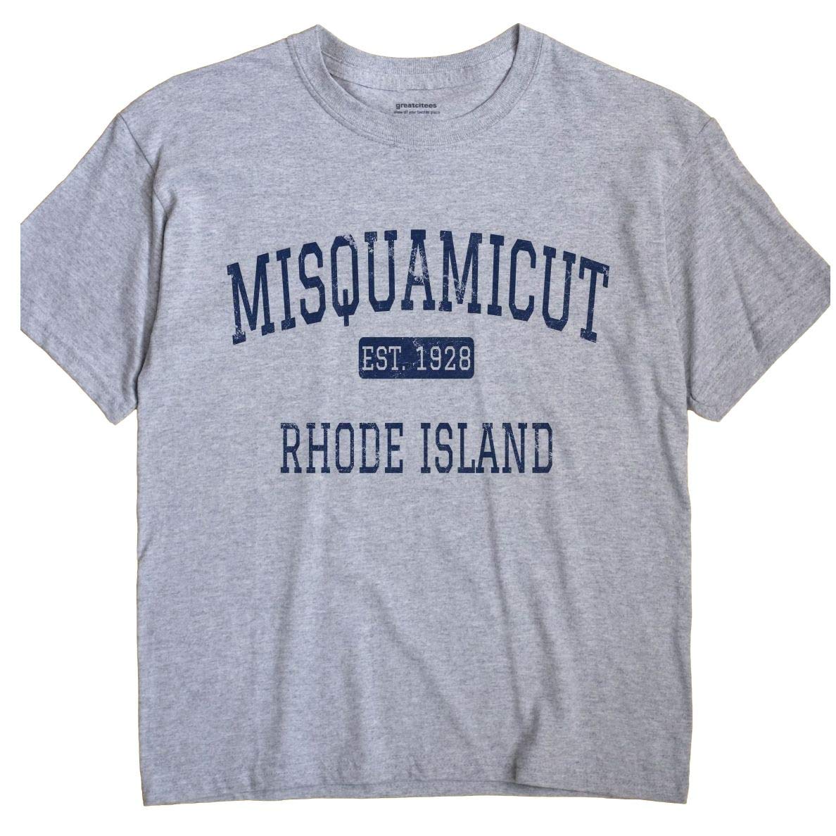 GreatCitees Misquamicut Rhode Island Vintage T-Shirt - Soft Cotton Tee for Beach & Travel Lovers - Perfect for Summer Vacations & Coastal Getaways