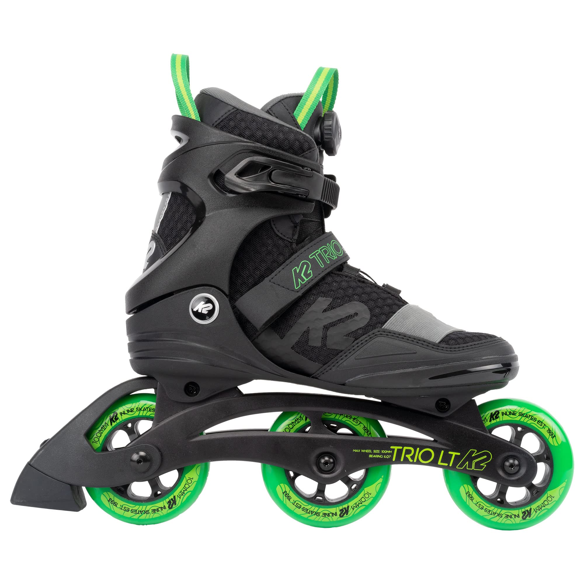 K2 Trio LT 100 BOA Men's Urban Inline Skates - Comfortable & Adjustable for City Commuting, Fitness & Outdoor Recreation
