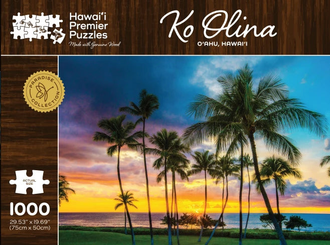Premium Ko'Olina Hawaii Wooden Jigsaw Puzzle - 500 Piece Scenic Hawaiian Landscape Puzzle for Adults & Teens - Perfect for Relaxation, Family Game Night & Home Decor