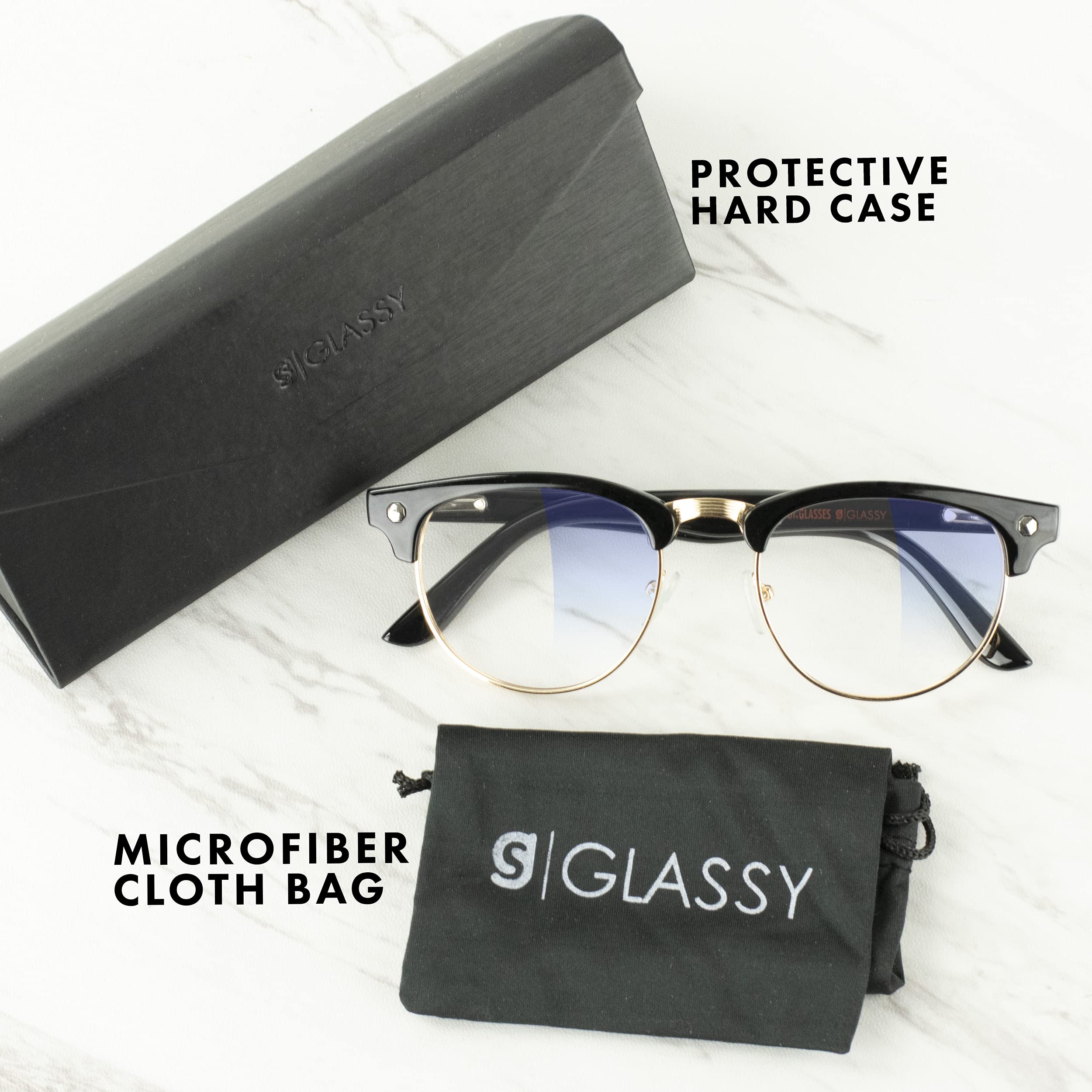 Premium Blue Light Blocking Glasses for Computer & Gaming - Anti Eyestrain & Fatigue Relief - Glassy Morrison HD Lens Eyewear for Work, Screen Time & Digital Eye Protection