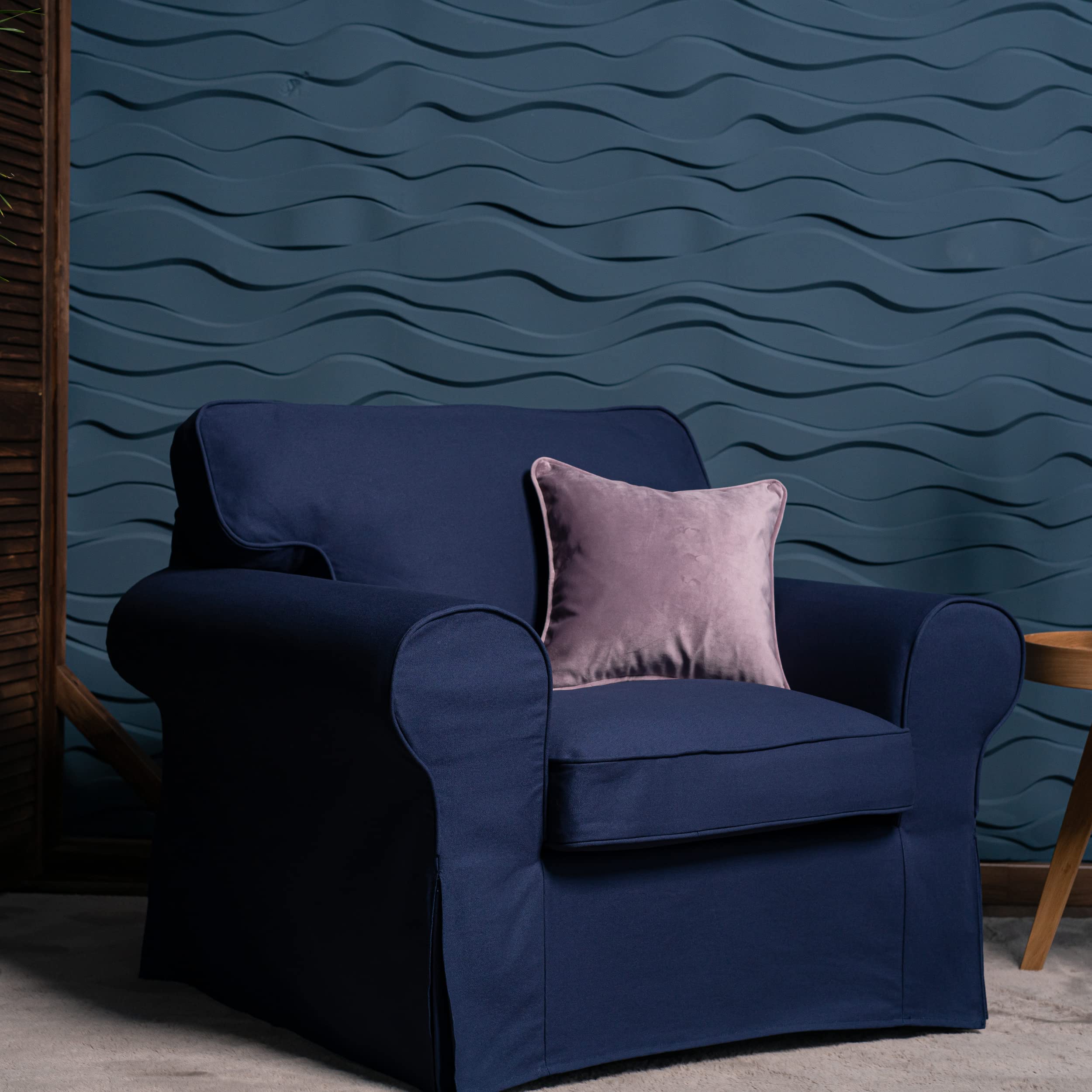TLYESD Ektorp Chair Cover Replacement for IKEA Ektorp Sofa & Armchair - Blue Sofa Cover Only (Fits Ektorp Series, Not Uppland) | Perfect for Living Room, Bedroom & Home Decor Refresh