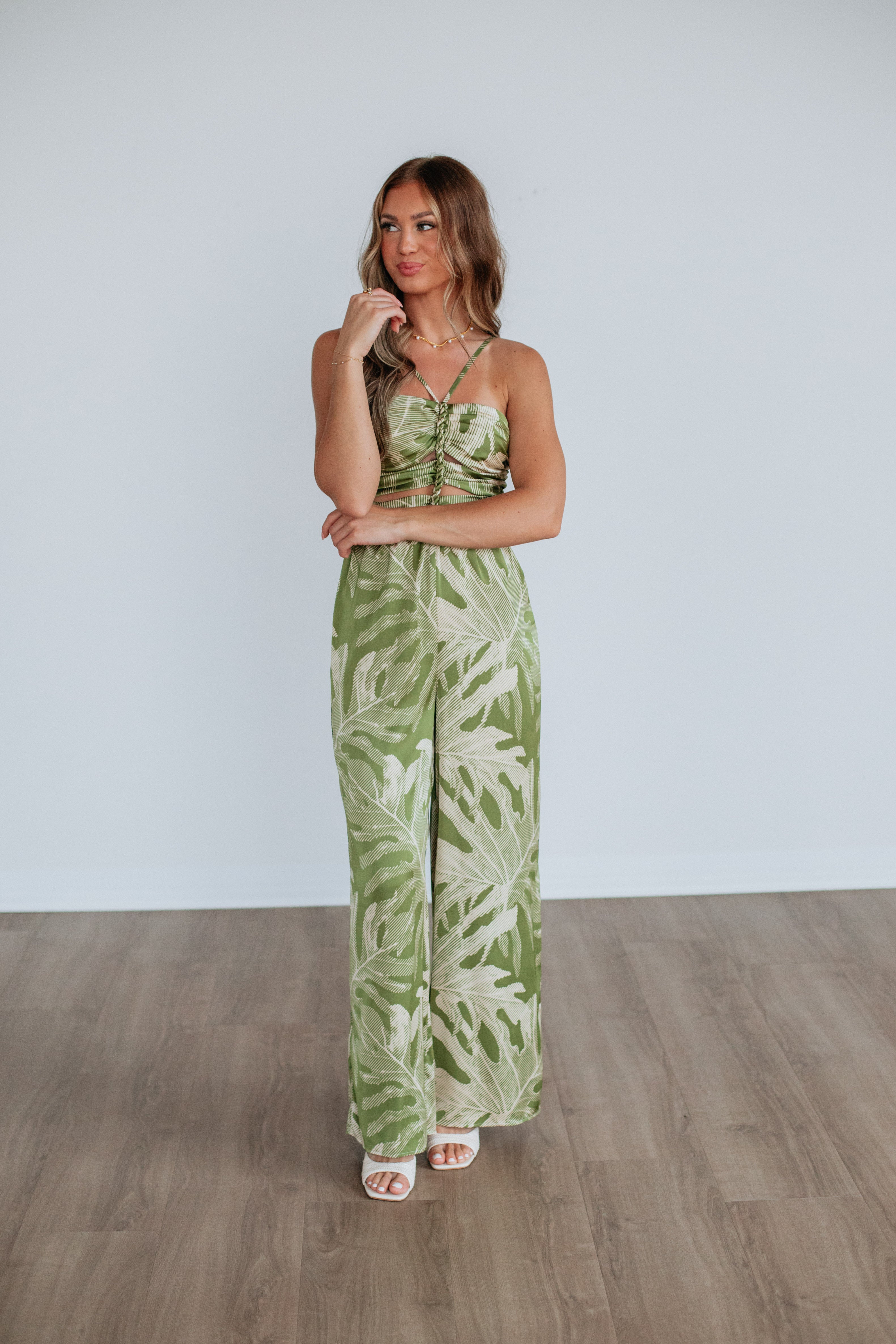 Stylish Izzie Halter Jumpsuit for Women - Flattering Summer Romper with Adjustable Straps | Perfect for Beach Vacations, Music Festivals & Date Nights