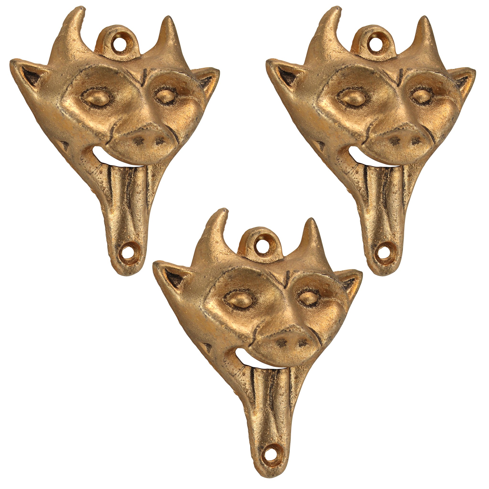 Design Toscano Authentic Iron Gargoyle Bottle Opener Set of 3 - Gothic Decor & Functional Kitchen Accessory for Wine, Beer & Soda Bottles - Perfect for Halloween Parties, Medieval Themed Events & Home Bar Decor