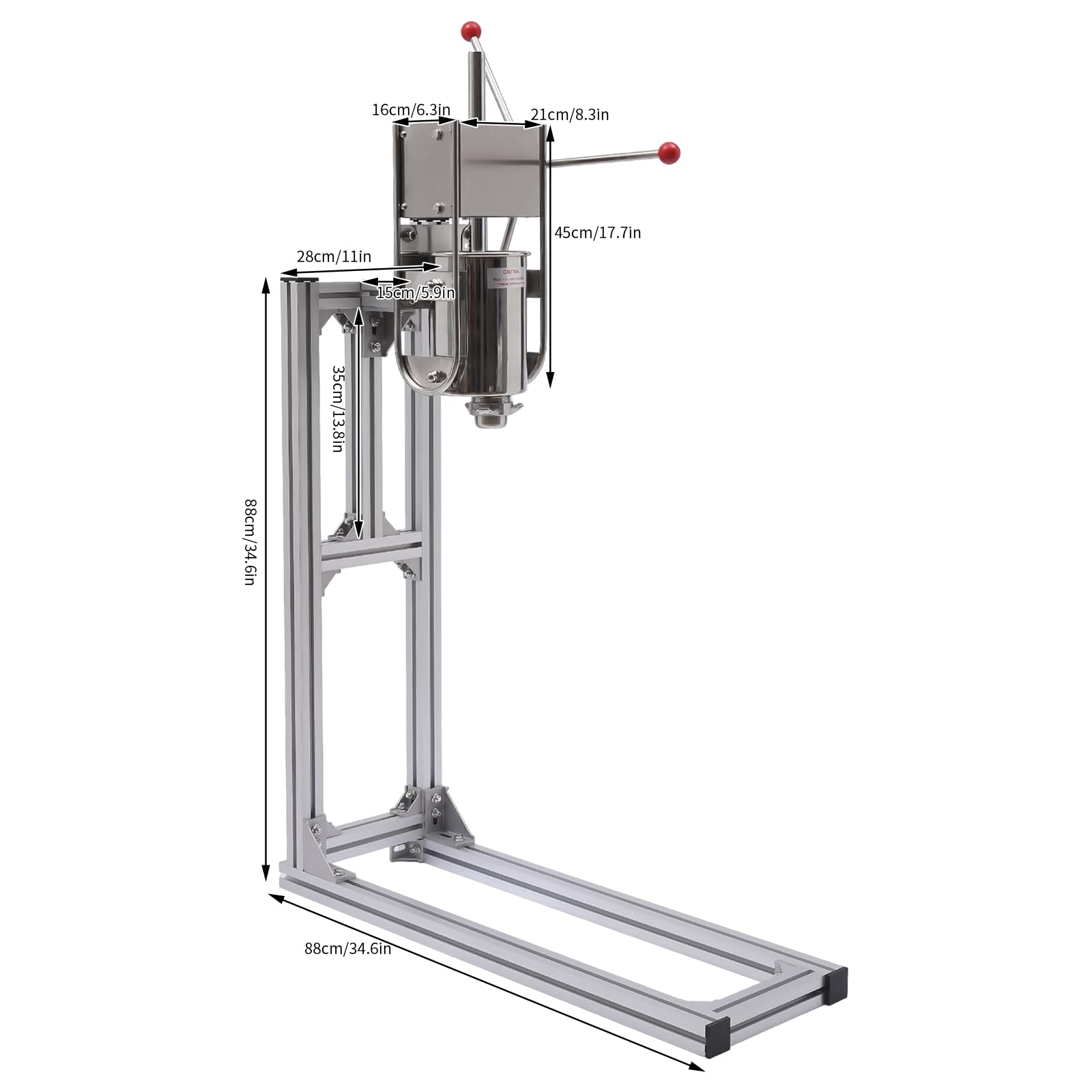 Commercial Churro Maker Machine - 3L Stainless Steel Vertical Donut Maker with Hand Crank & 5 Nozzles - Perfect for Home, Restaurants, Bakeries & Cafes - Make Delicious Churros, Donuts & Desserts for Parties, Events & Street Food Business