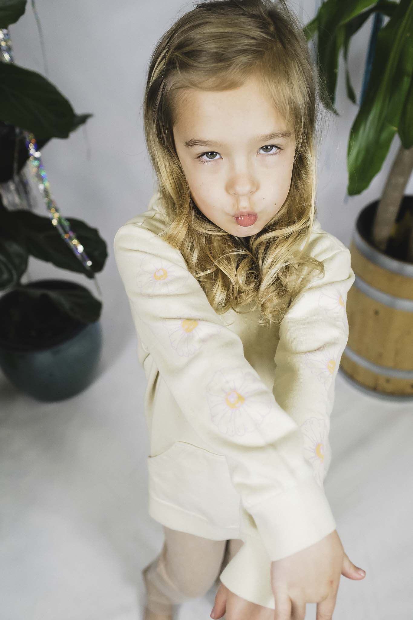 Flower Check Boxy Hooded Tee for Girls | Trendy Oversized Hoodie with Floral Print | Perfect for Casual Wear, School, and Outdoor Activities