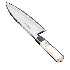 Premium Sakai Takayuki 210mm Japanese Deba Knife - Kasumitogi Yasuki White Steel #06039 - Ideal for Sushi, Filleting Fish & Professional Kitchen Use