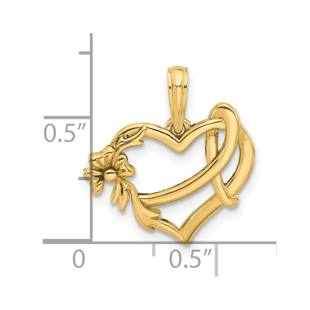 Elegant Gold Heart and Ribbon Pendant Necklace for Women - Perfect for Valentine's Day, Anniversary & Romantic Gifts