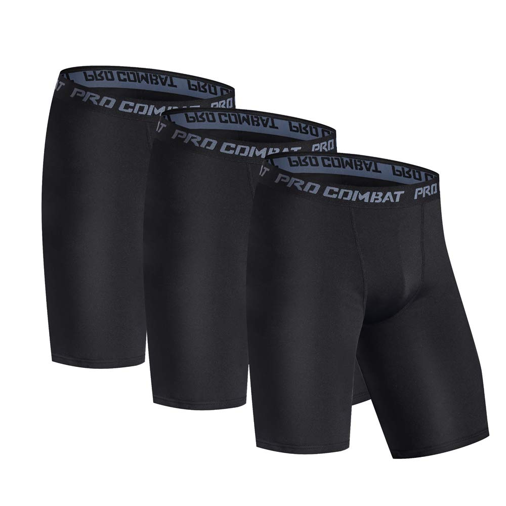 Men's Compression Shorts 3 Pack - Workout, Running & Training Quick Dry Athletic Shorts for Gym, Jogging & Sports Activities
