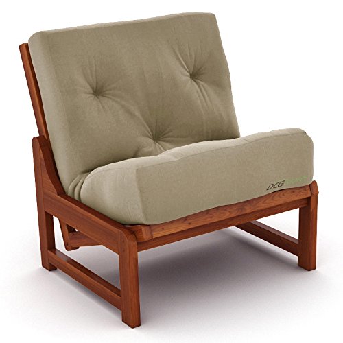 Nirvana Futons 6-Inch Comfort Chair Futon Mattress - Khaki Twill, Made in USA | Perfect for Small Spaces, Guest Rooms & Dorm Rooms