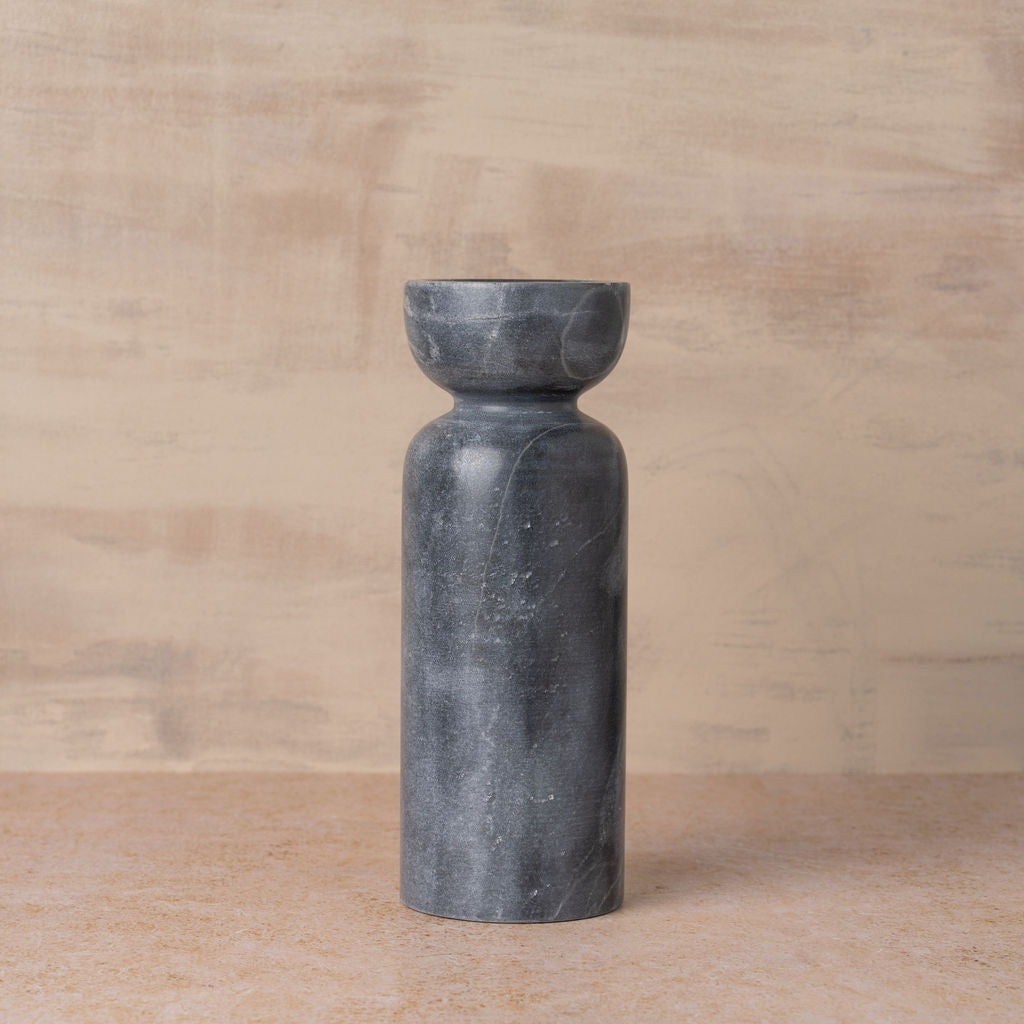 Elegant Black Marble Candle Holder for Home Decor - Perfect for Dining Table, Wedding Centerpiece, and Relaxing Bathroom Ambiance