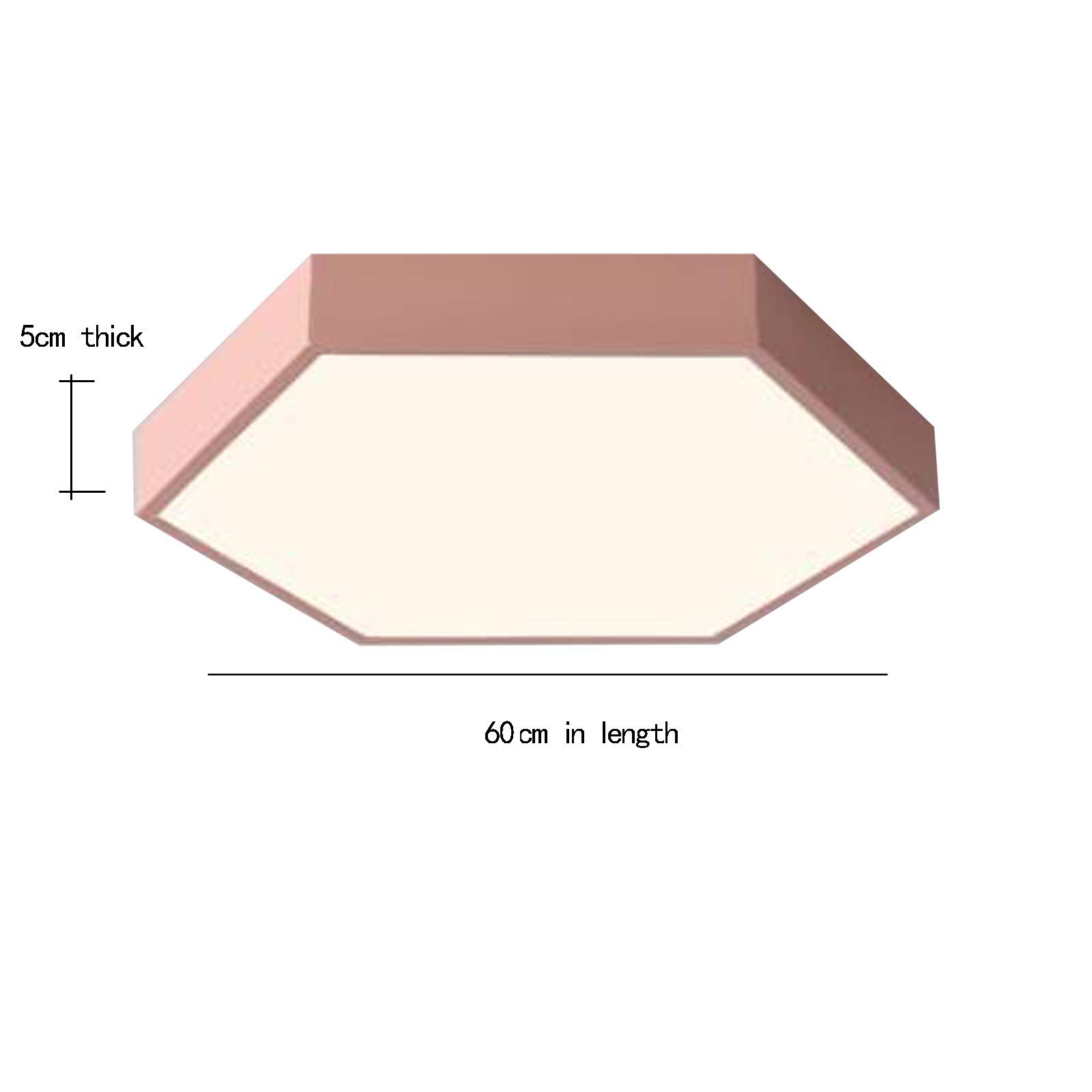 Nordic Hexagonal LED Ceiling Light - Ultra-Thin Modern Ceiling Lamp for Office & Kindergarten - 60cm Pink Indoor Lighting (Perfect for Minimalist Home & Commercial Spaces)