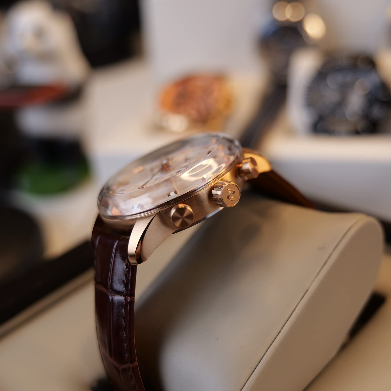 IM-MUT Men's Automatic Luminous Wrist Watch - Multifunction Mechanical Waterproof Watch with Leather Strap - Perfect for Business, Casual & Outdoor Activities
