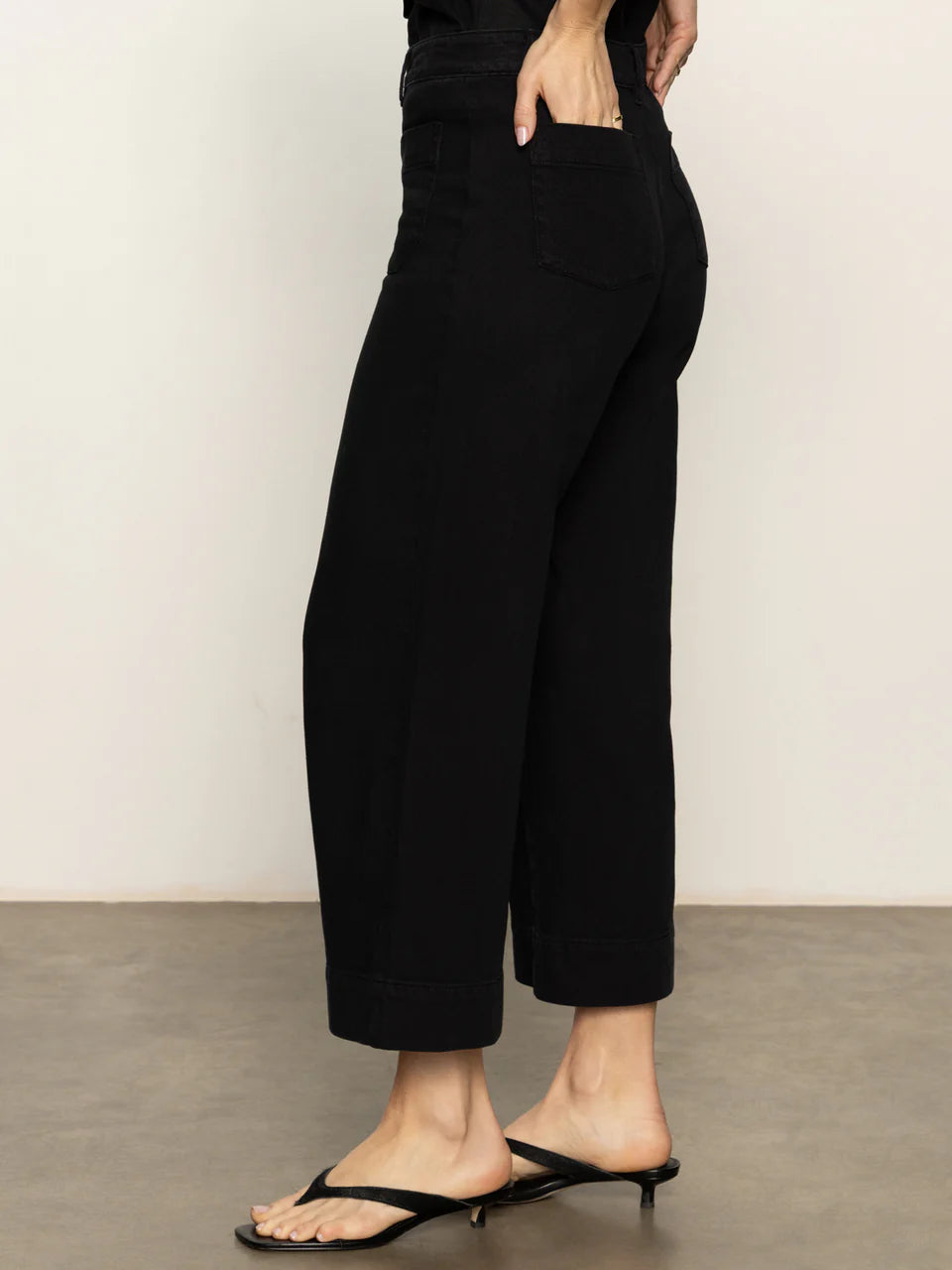 Sanctuary Soft Marine Wide Leg Crop Pants - Comfortable High Waist Casual Lounge Pants for Women | Perfect for Yoga, Travel & Everyday Wear