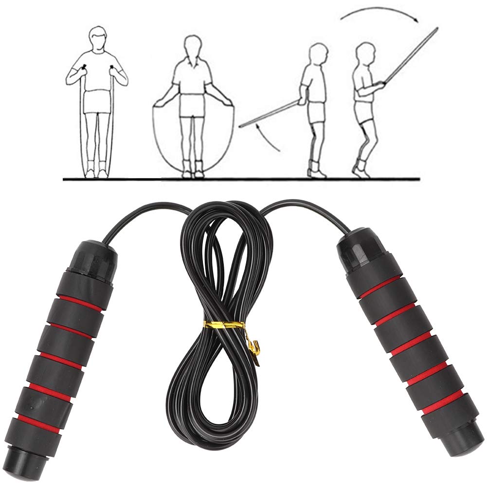 FASJ Steel Wire Jump Rope - Adjustable Speed Skipping Rope for Weight Loss, Cardio & Home Workouts - Durable PVC Handles for Indoor/Outdoor Fitness Training - Perfect for Gym, Boxing, CrossFit & Daily Exercise