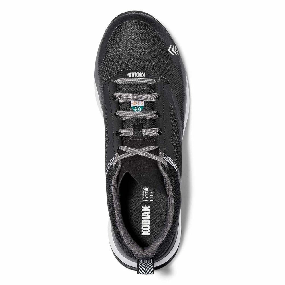Kodiak Quicktrail Men's Composite Toe Work Safety Athletic Shoes - Lightweight & Durable Black Work Boots for Construction, Hiking & Outdoor Activities