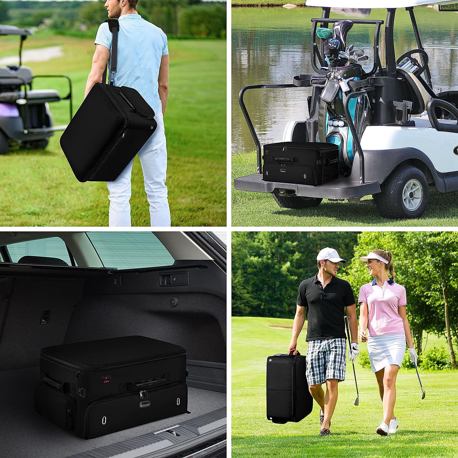 Mogplof Extra Large 2 Layer Golf Trunk Organizer - Water-Resistant Durable Golf Bag for Shoes, Balls, Tees & Accessories (20