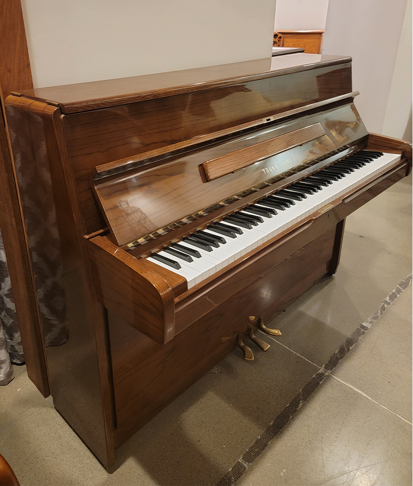 1984 Young Chang U107 Upright Piano - Polished Walnut Finish | Serial Number 0112911 | Vintage Home Piano for Living Room, Music Studio & Performance