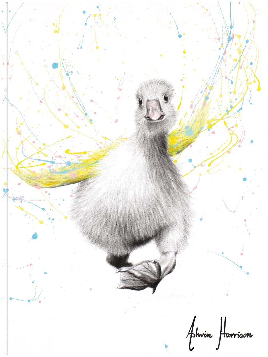 Premium Duck Art Canvas Wall Decor by Ashvin Harrison - Ready to Hang 24x32 Inch Painting for Living Room, Bedroom, Office & More - Perfect for Home, Kitchen, Bathroom & Commercial Spaces