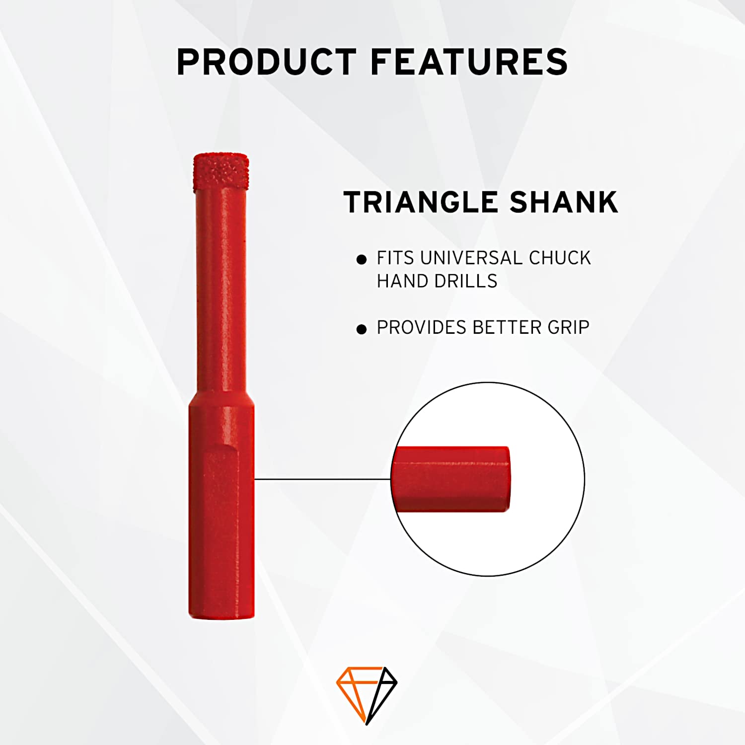 Diamond Drill Bits for Tile, Ceramic & Porcelain - 2 Pack 5/16'' (8mm) Triangle Shank - Professional Stone Drilling Tools - Perfect for Bathroom Renovation, DIY Projects & Masonry Work