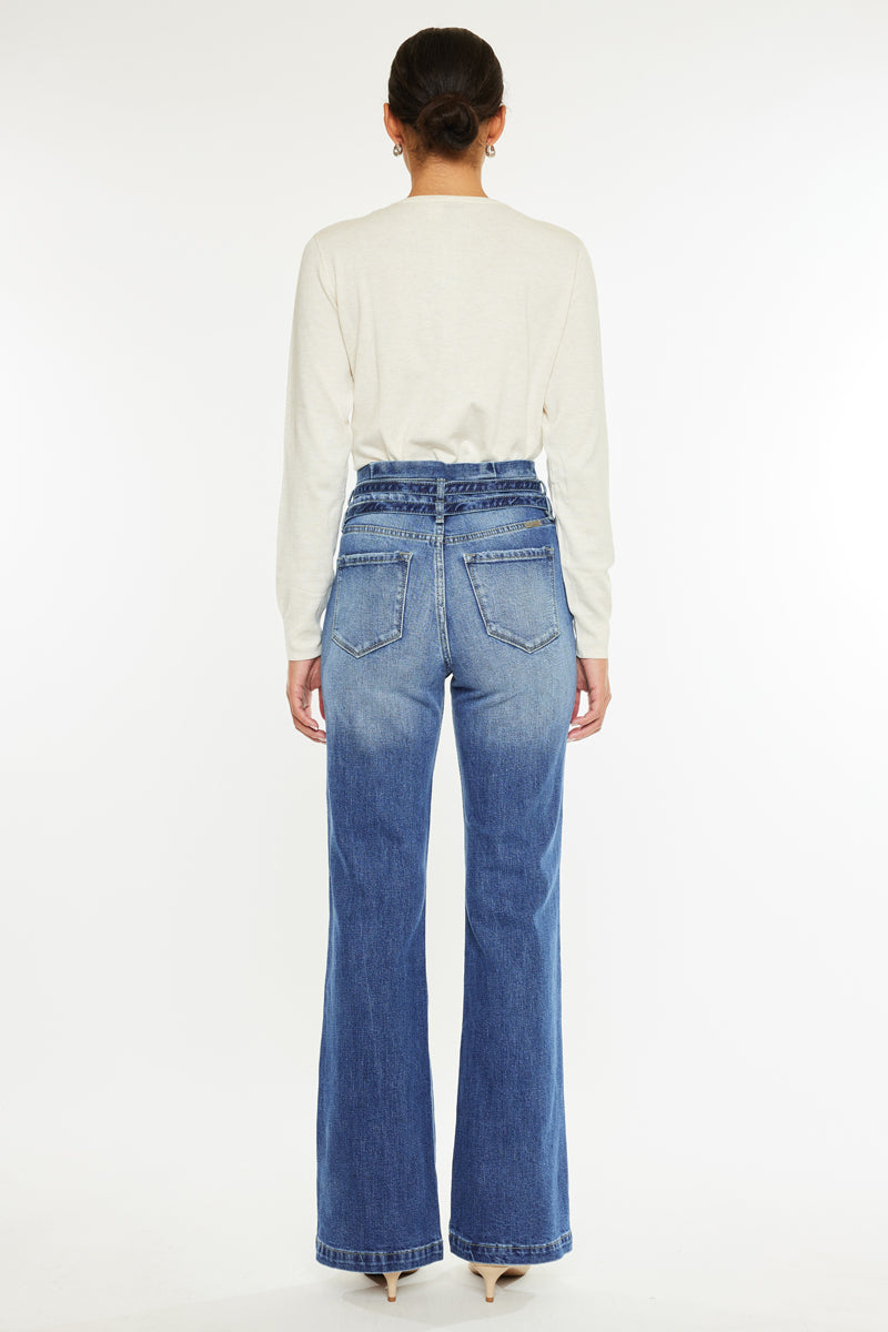 Katnis High Rise Holly Flare Jeans for Women - Stretchy Denim Pants with Retro 70s Style - Perfect for Casual Outfits, Date Nights & Vintage Fashion Looks