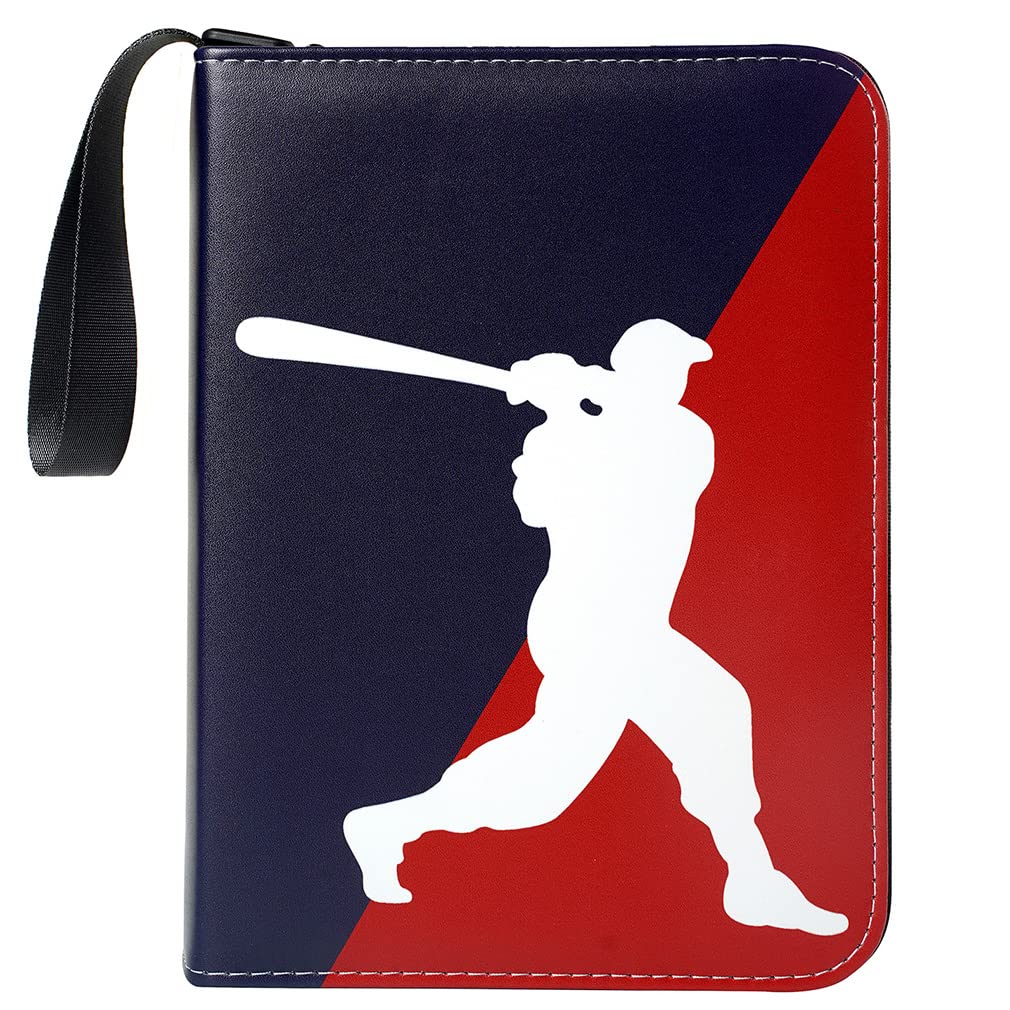 Premium Leatherette 4-Pocket Trading Card Binder with Zippered 3-Ring Design - Top Loading Protector for Baseball Cards, TCG & Collectibles | Perfect for Card Storage, Organization & Display at Home, Tournaments or Conventions
