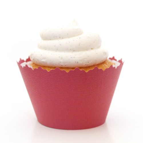 12-Pack Adjustable Solid Color Cupcake Wrappers - Burgundy Red Rose Baking Decorations for Parties, Weddings & Birthday Cakes