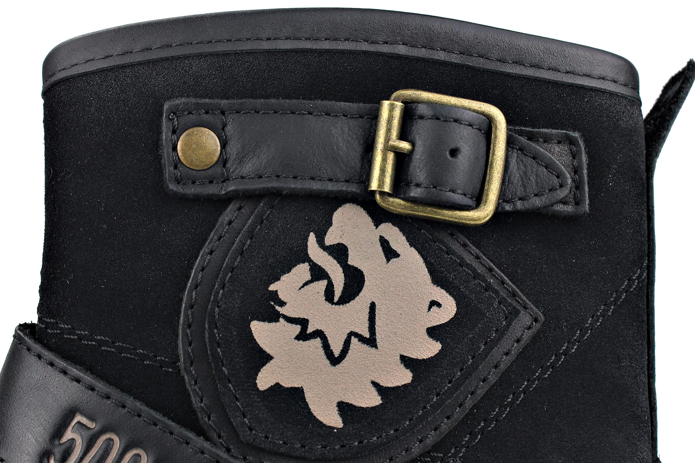 OSSTONE Men's Fashion Moto Boots - Leather Chukka Boots with Zipper, Casual Shoes OS-5008-1-ABNH | Perfect for Motorcycle Riding, Urban Streetwear & Everyday Wear