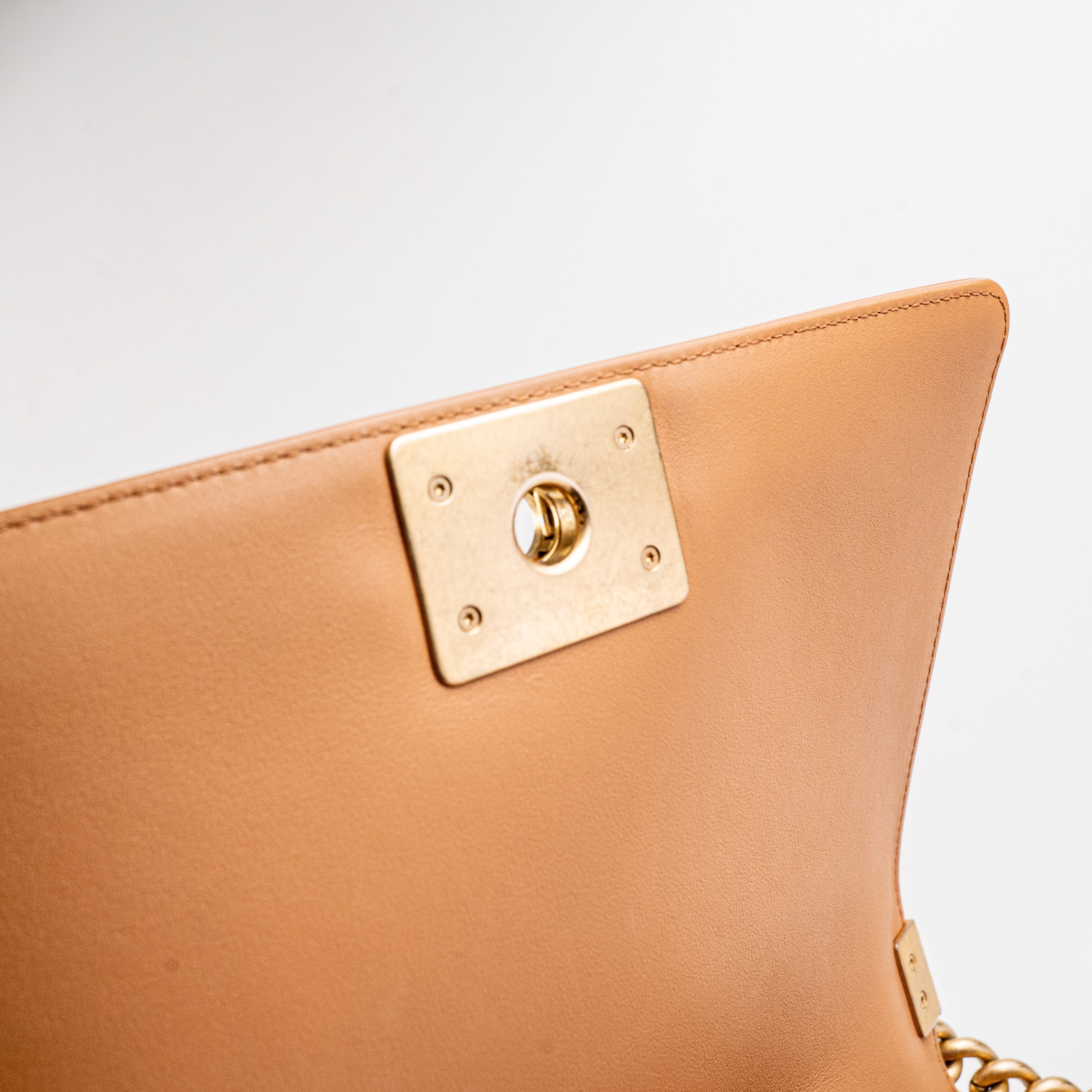 Chanel Old Medium Boy Bag in Caramel - Luxury Quilted Leather Crossbody Bag for Women | Perfect for Date Nights, Parties & Special Occasions