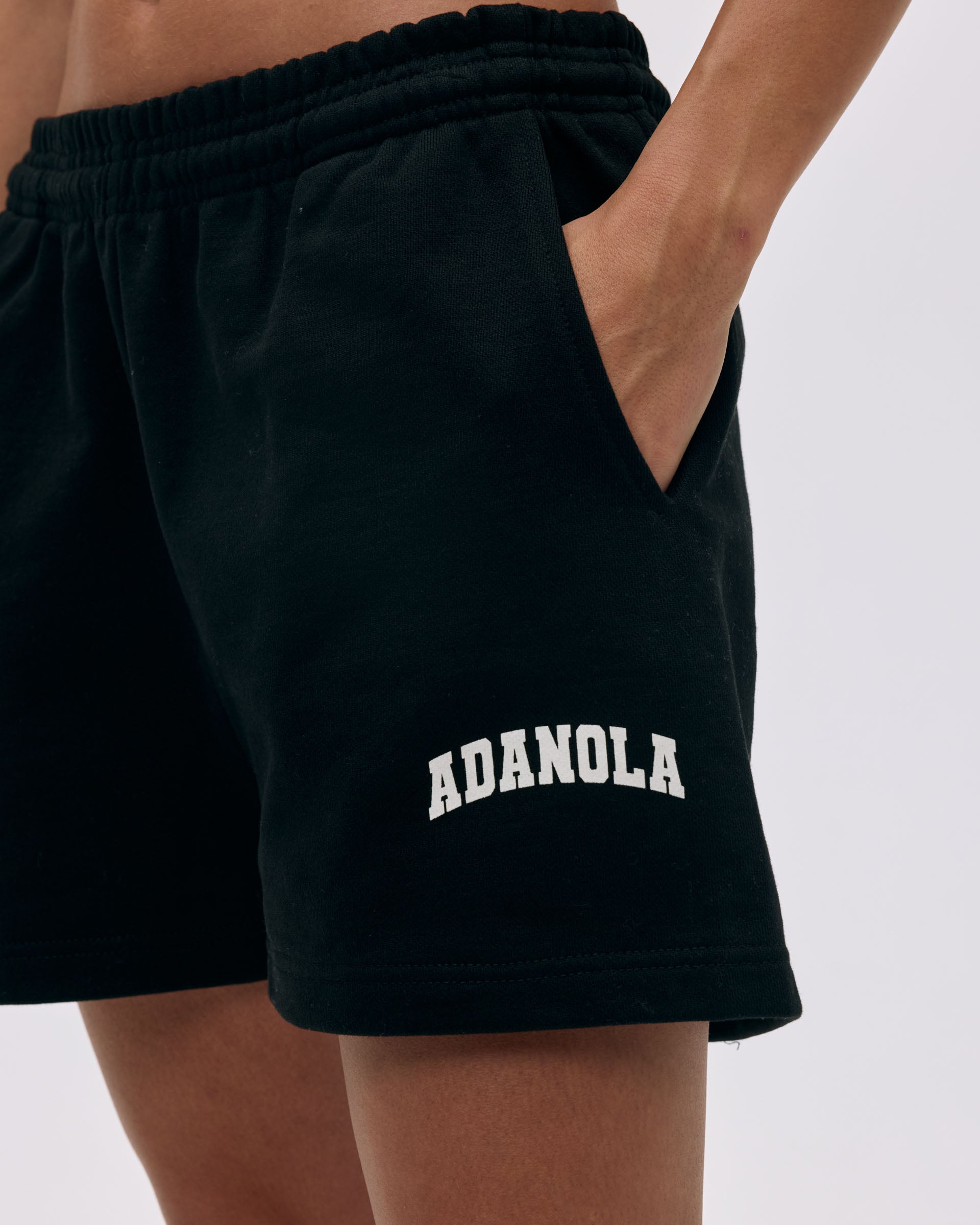 Varsity Sweat Shorts for Men - Black & White Cotton Athletic Shorts with Pockets | Perfect for Gym, Running, Basketball and Casual Wear