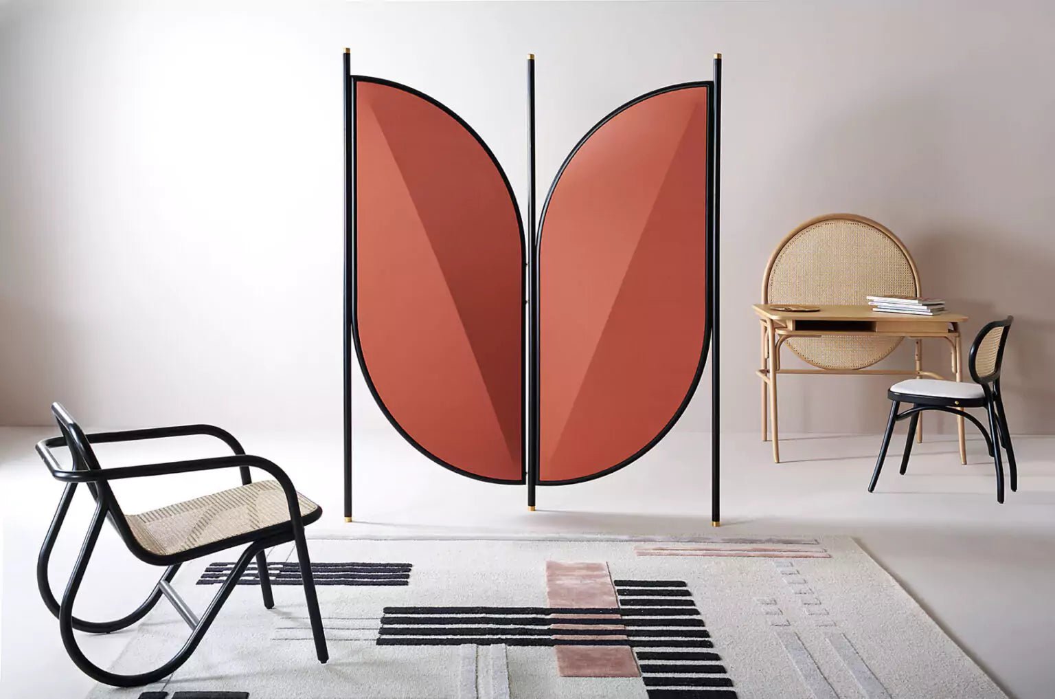 GTV Feng 2 Panel Room Divider - Decorative Folding Privacy Screen for Home & Office | Perfect for Living Rooms, Bedrooms, and Workspaces