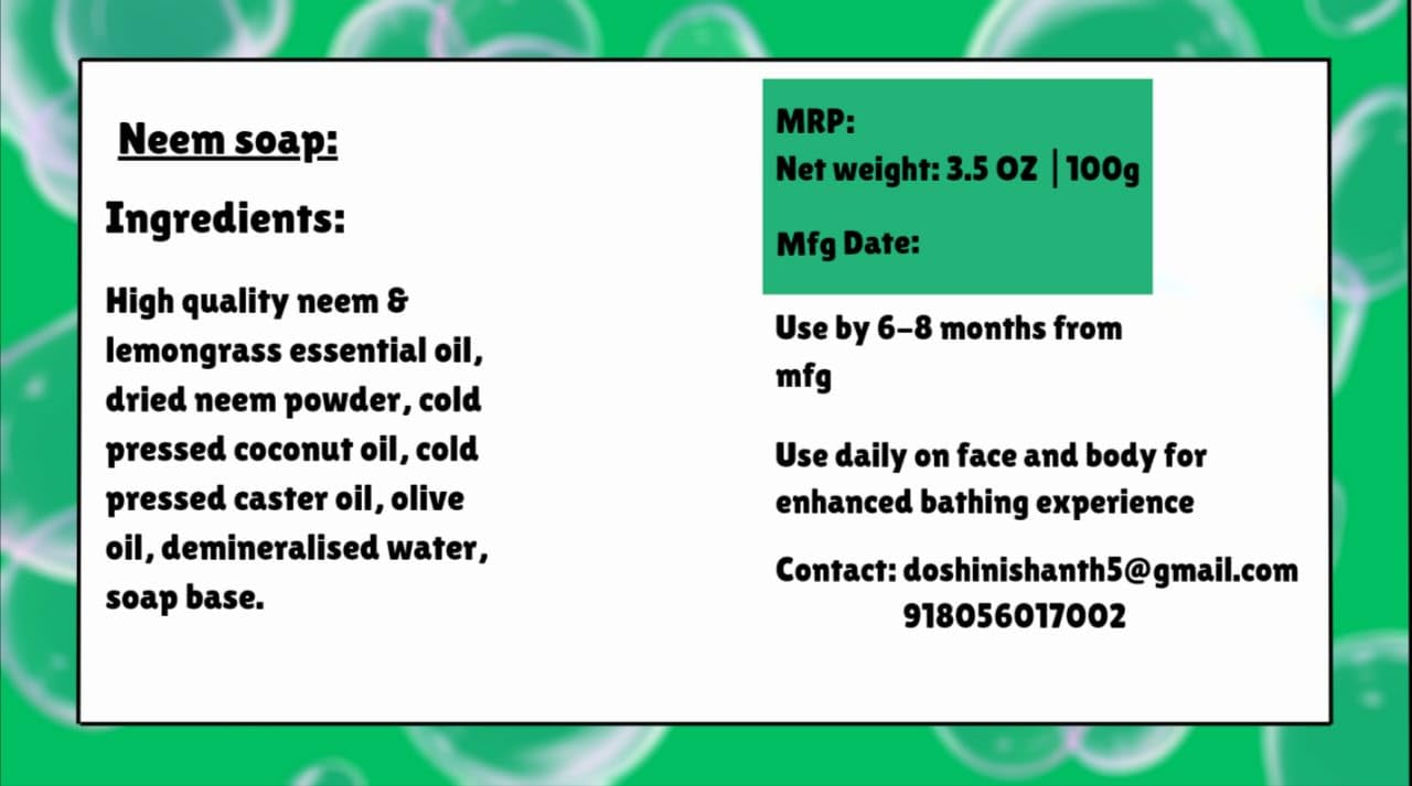Organic Neem Soap Bar for Acne & Skin Care - 10.5oz Large Size (1 Pack) - Natural Antibacterial Cleanser for Face & Body - Perfect for Sensitive Skin & Eczema Relief