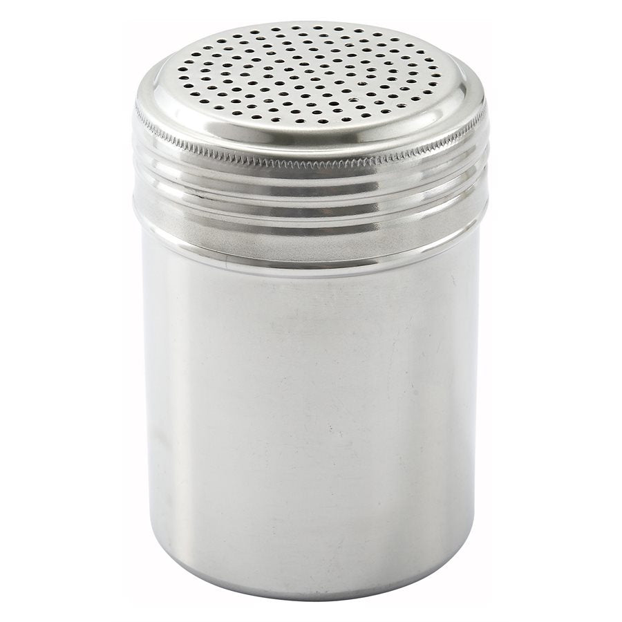 Winco 10 Oz Stainless Steel Dredger DRG 10H - Perfect for Baking, Seasoning, and Powdered Sugar Dusting in Restaurants & Home Kitchens