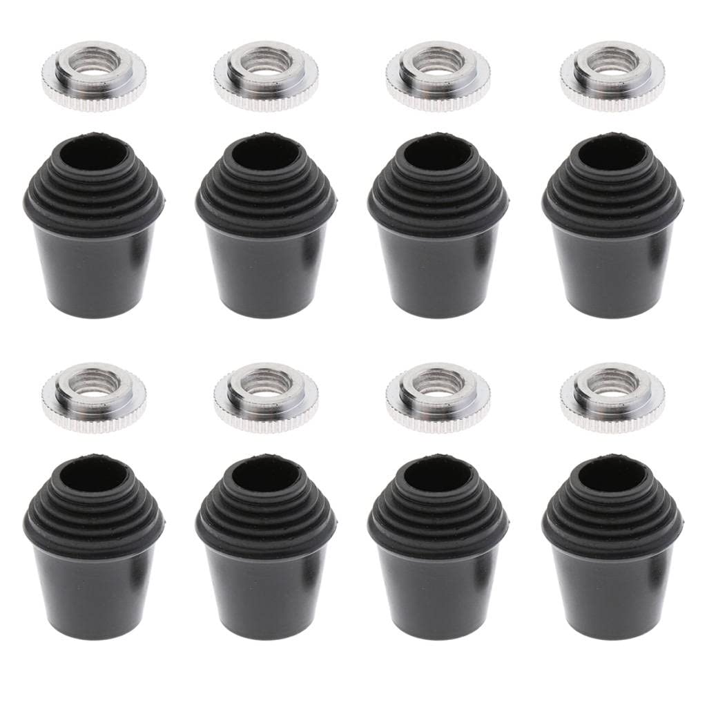 8-Piece 8.5mm Rubber Feet for Floor Tom Drum Legs - Percussion Instrument Accessories for Stability & Noise Reduction - Perfect for Drum Kits, Practice Sessions & Live Performances