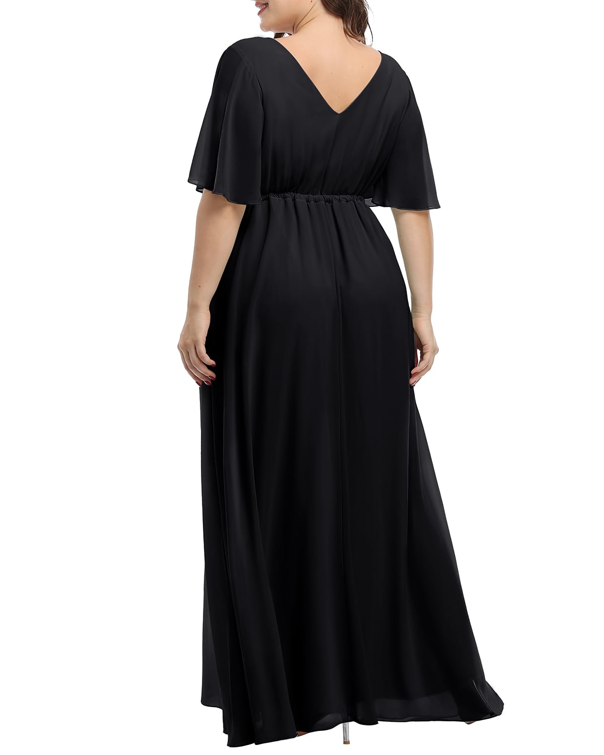 Elegant Plus Size Chiffon Maxi Dress for Women - Formal Wedding Guest & Bridesmaid Dress | Perfect for Evening Parties, Prom, Cocktail Events & Special Occasions