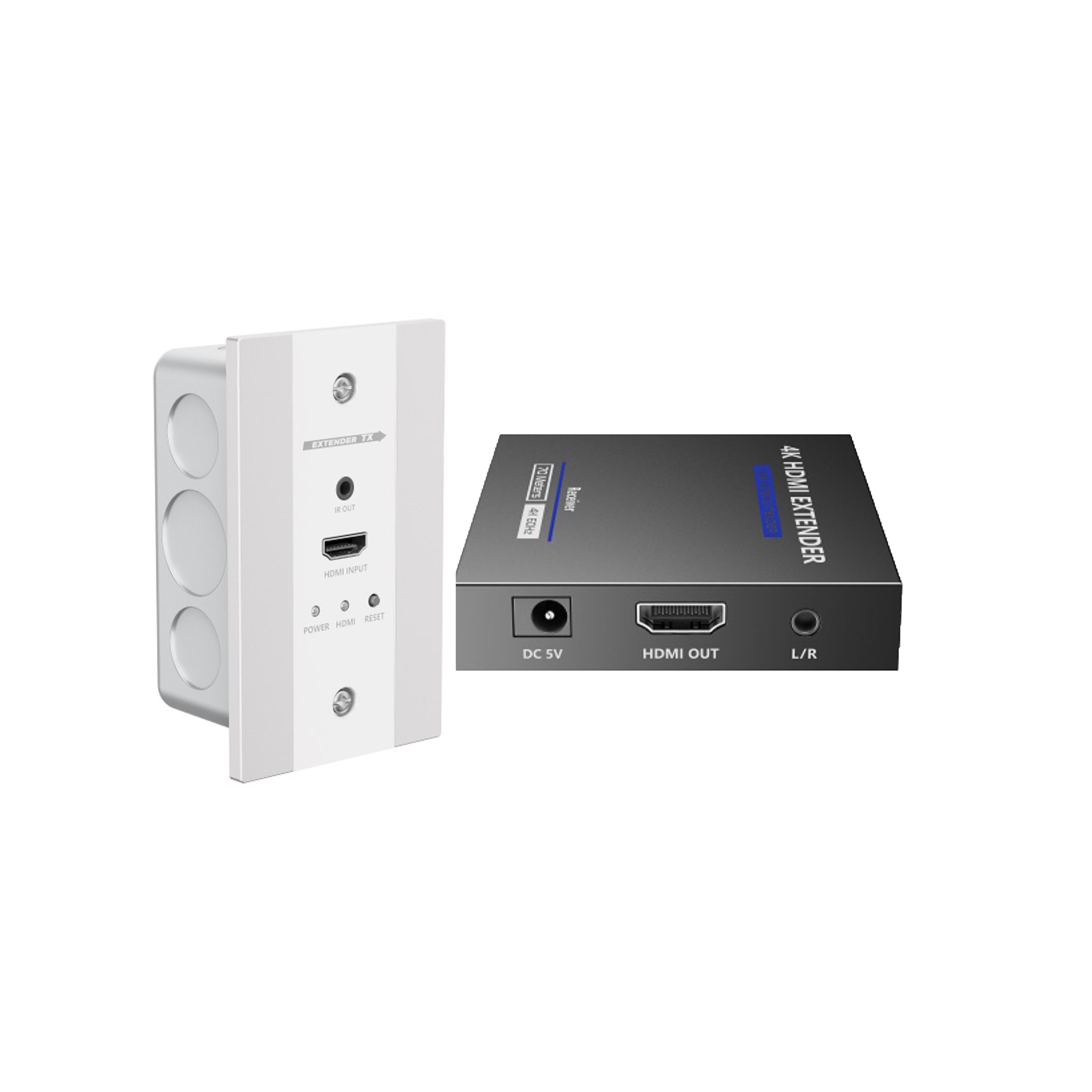 INV AV229EXWP HDMI Wall Plate Extender - 4K Ultra HD HDMI Extender with Ethernet, 330ft Range for Home Theater, Office & Gaming Setup