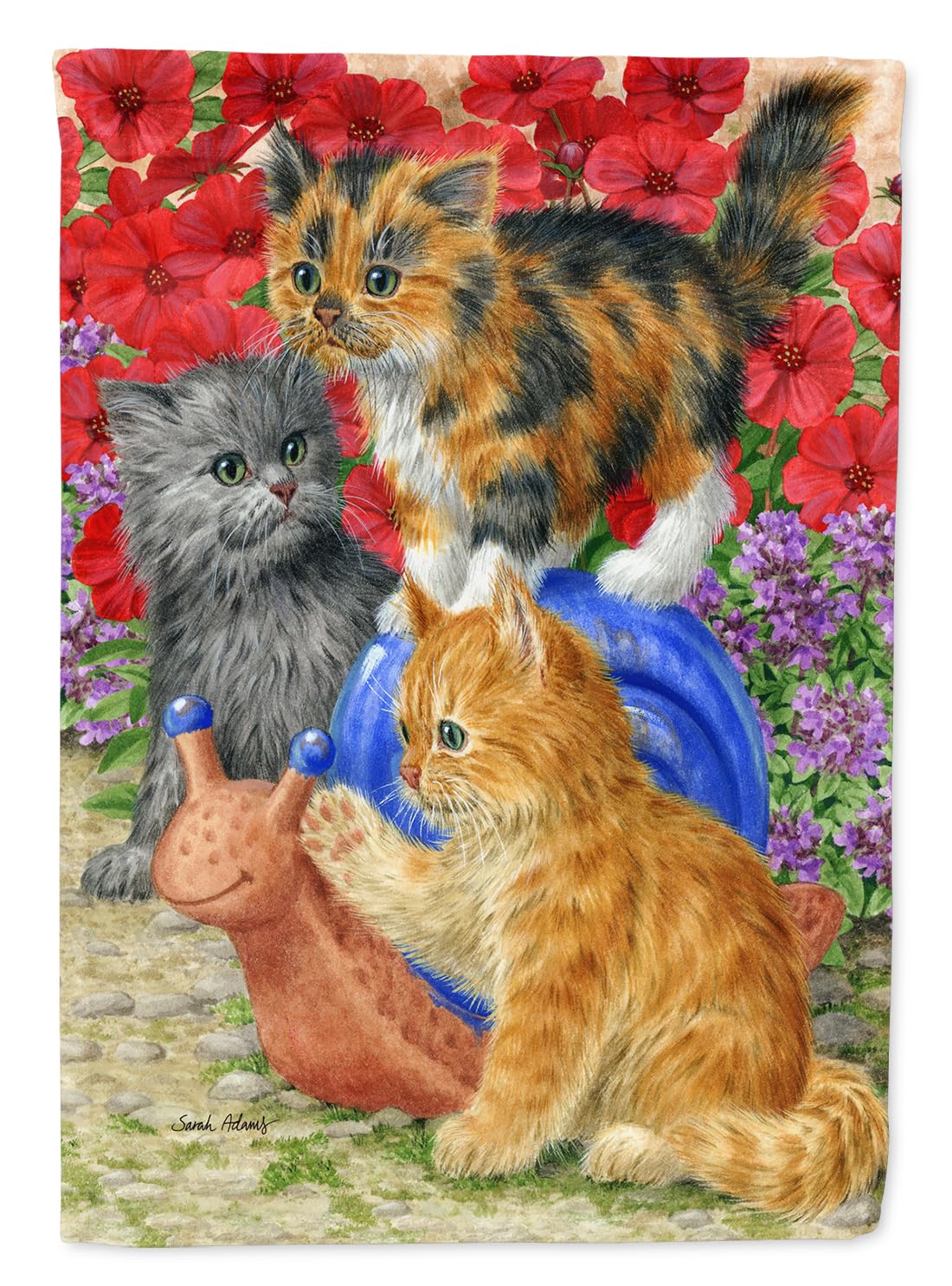 Caroline's Treasures ASA2118GF Colorful Kittens Garden Flag - Decorative Outdoor Yard Banner for Mailbox, Patio, Flower Beds | Perfect for Spring Decor, Housewarming Gifts & Garden Party Themes